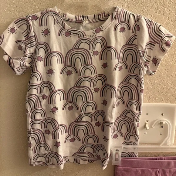 Kate Quinn - Purple Rainbows Tee and Shorts Daywear Outfit PLAY (stain & thread) - Picture 2 of 7